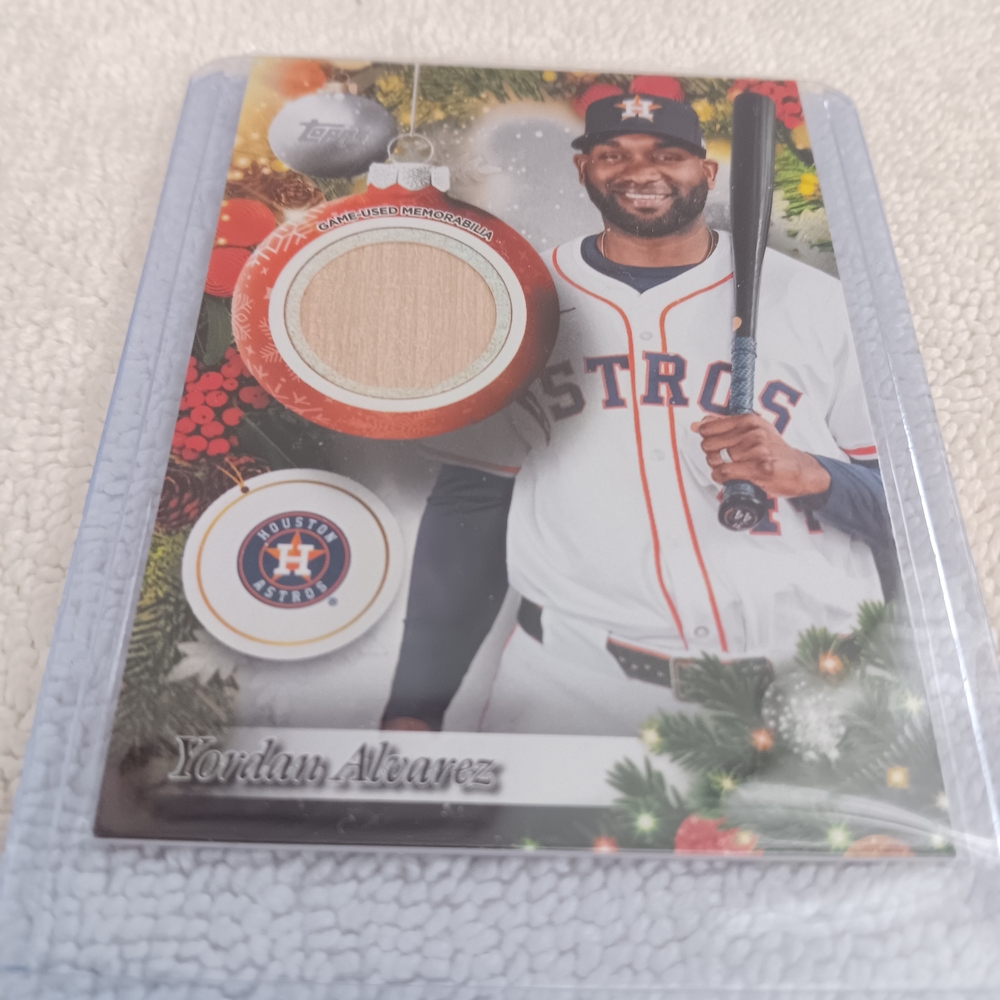Topps Holiday Player Relic Card with Festive Design